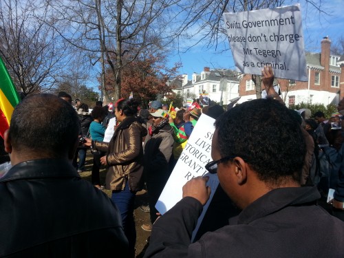 Ethiopians hold demonstration at Swiss embassy in DC